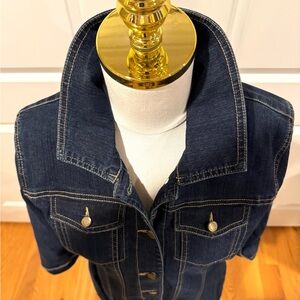 Bandolino Dark Blue Denim Midi Dress